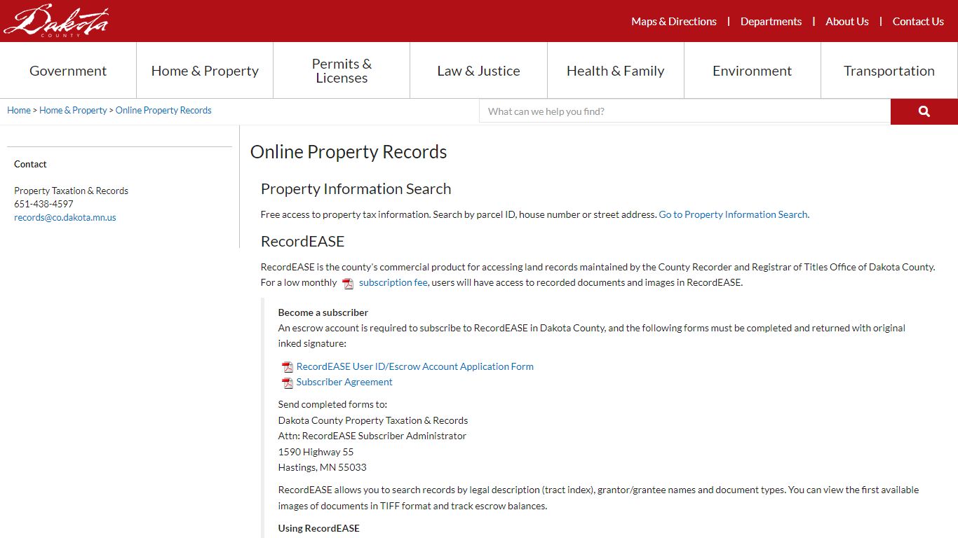 Online Property Records| Dakota County